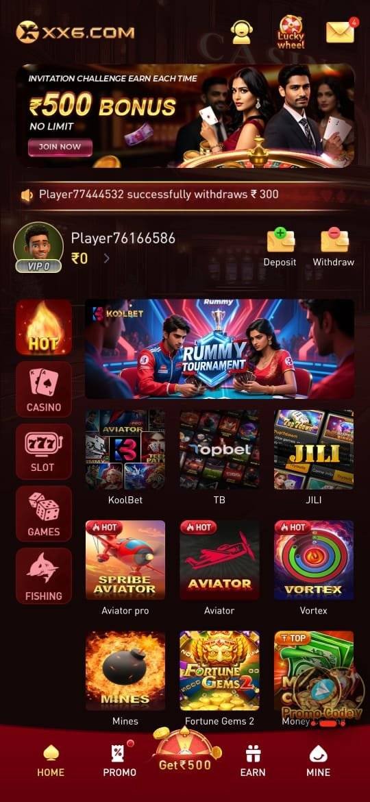 Explore the XX6 game app interface with smooth gameplay and user-friendly design.